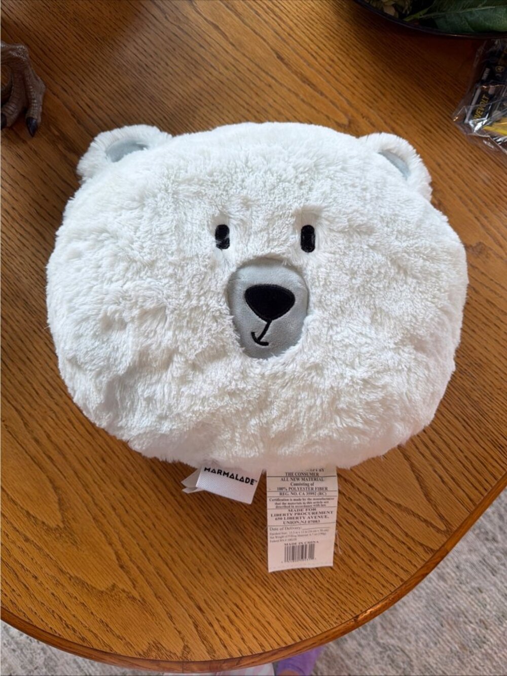 MARMALADE WHITE POLAR BEAR DECORATIVE PILLOW